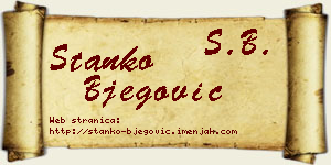 Stanko Bjegović vizit kartica